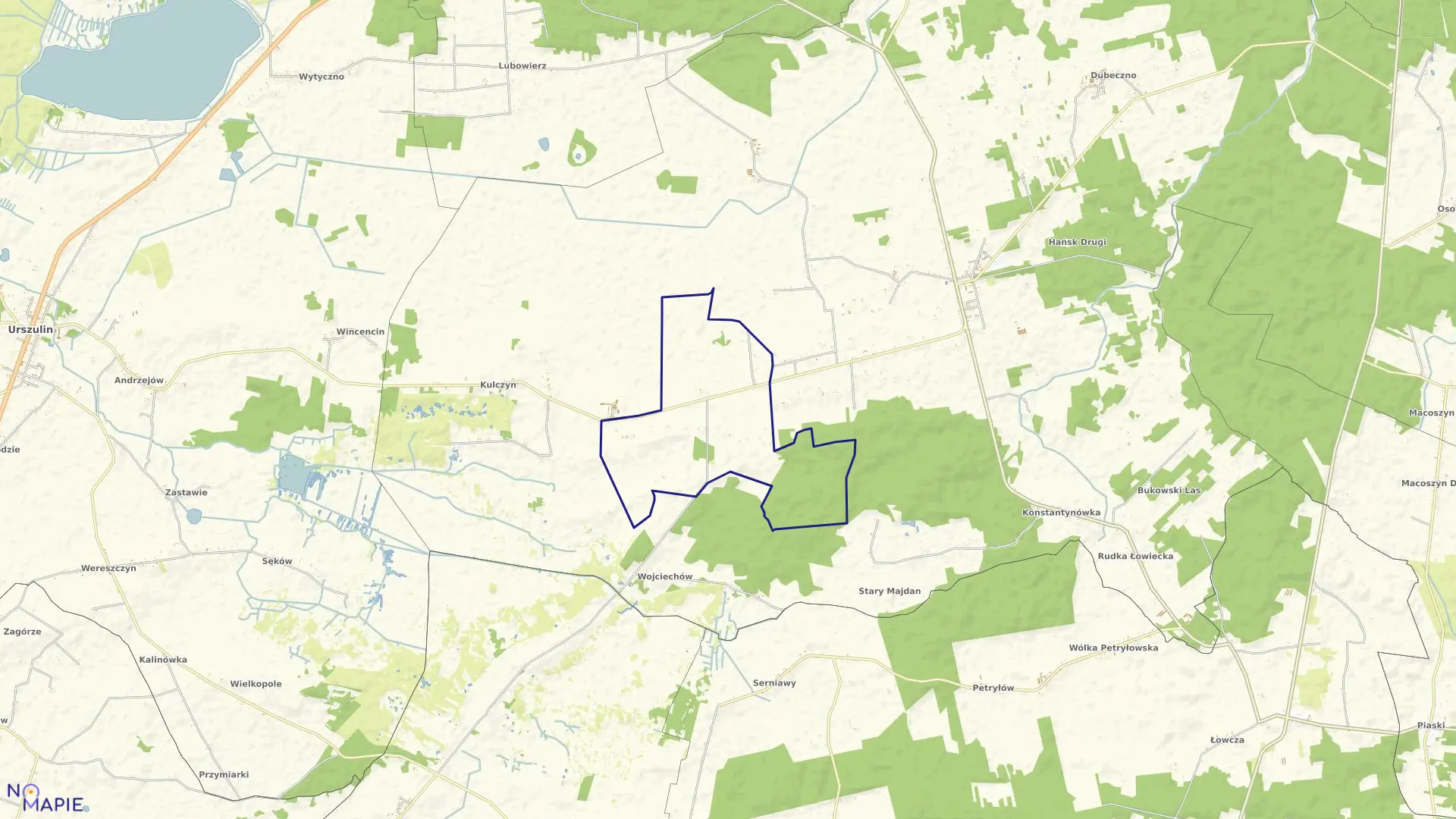 Mapa obrębu KULCZYN-KOLONIA w gminie hańsk